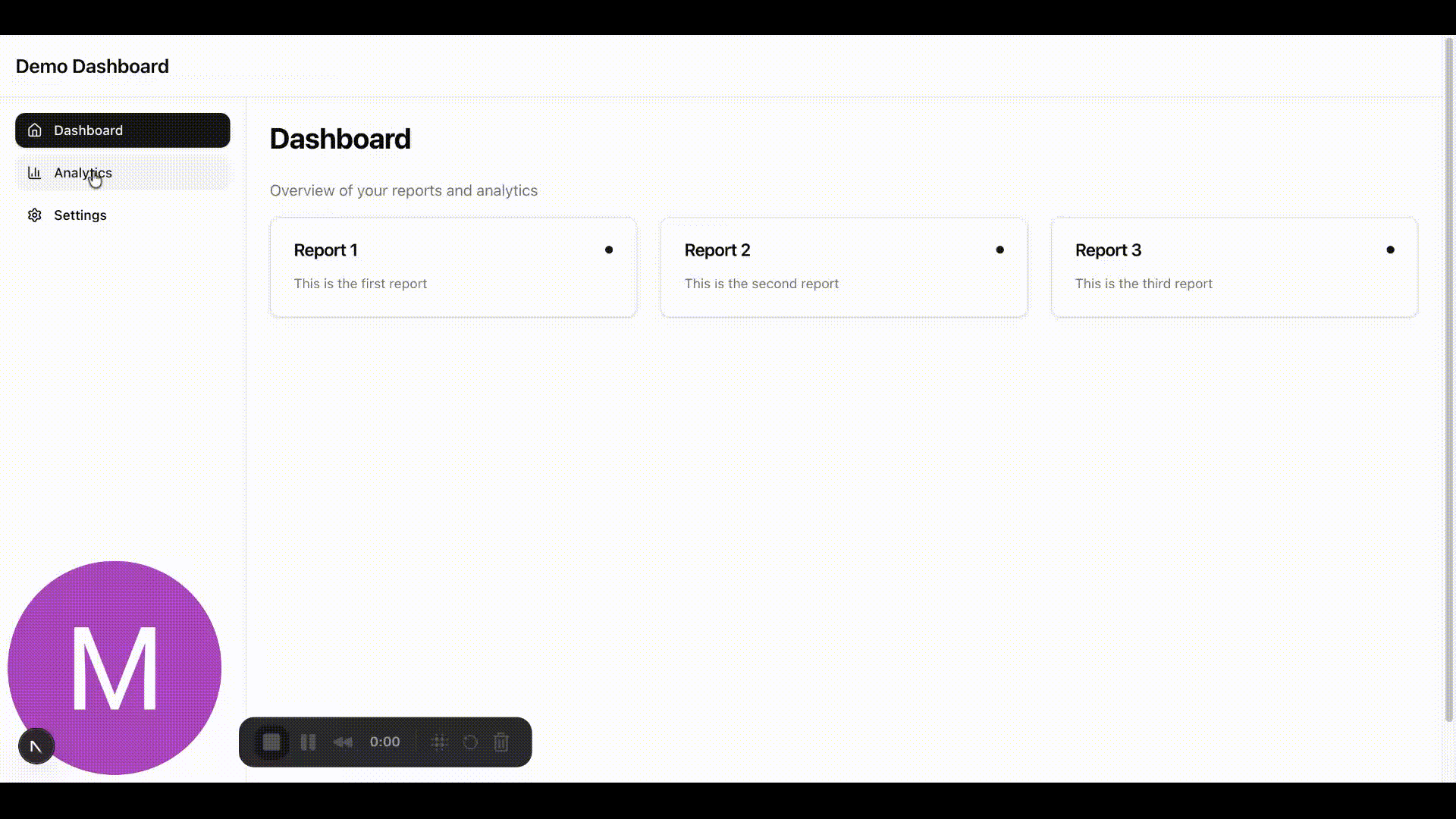 Default page transitions example